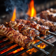 Kebab Spiess auf einem Grill