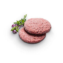 Zwei rohe Hamburger Patties von WestFood.