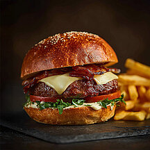 Premium Burger mit Pomme Frittes