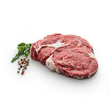 Ein rohes Rib Eye Steak von WestFood. 